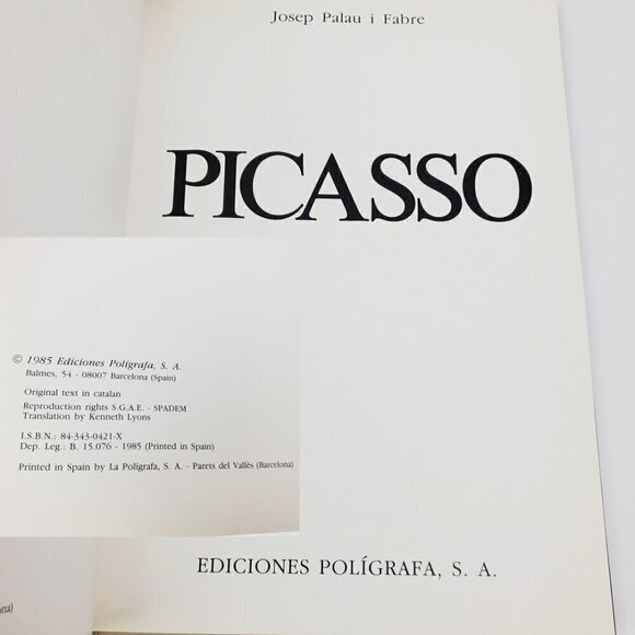 Picasso Josep Fabre Ediciones Poligrafa Vintage 1985 Hardcover Art Book Unread - Picture 7 of 11